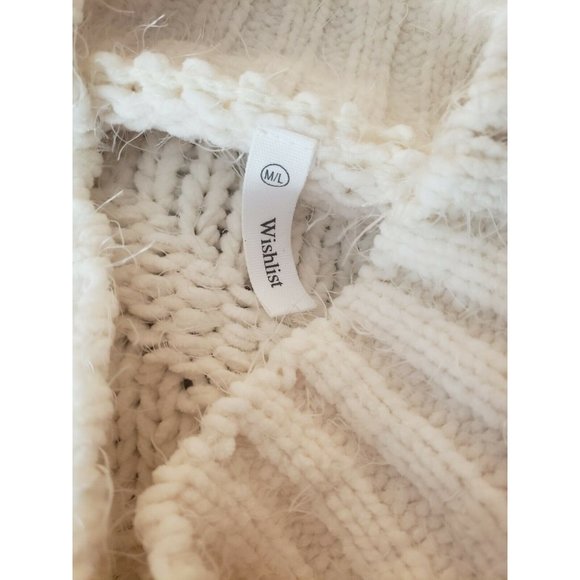 Wishlist Mock Neck Chevron Chenille Sweater - Cream Women's Size M/L - Picture 4 of 7